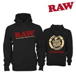 RAW - Black pullover hoodie - Small