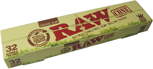 RAW - Organic Hemp King Size Cones (32 Pack)