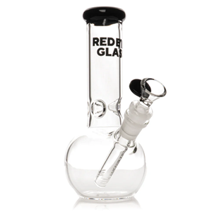 Red Eye Glass - 8" Bubble Base Bong w/ Box - Assorted Colour Accents